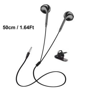 50cm 짧은 유선 이어버드, 마이크 없음 이어폰형 헤드폰, 경량 3.5mm 헤드폰 이어버드 유선, MP3 및 기타 3.5mm 장치용