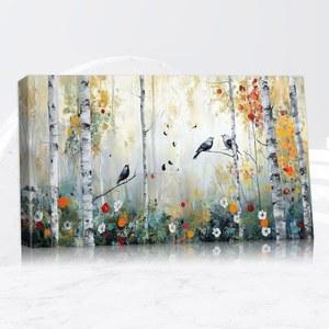 대형 자작나무 아트 황금나무 돈나무 액자 금전수