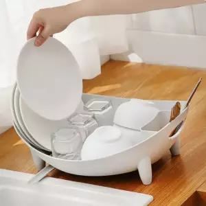 심플한 거치대 식기건조 젖병보관 그릇정리 FWBD00E8 그레이 화이트