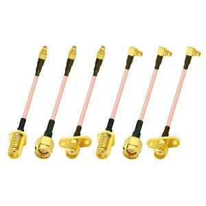 3개/세트 RG316 MMCX to SMA 케이블 암 잭 수 플러그 직선/직각 와이파이 안테나 RF 연장 점퍼