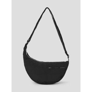 8seconds 나일론 지퍼 포인트 호보백 블랙