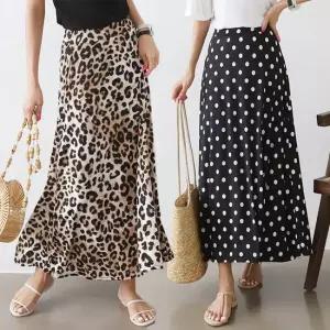 여성 아이스 호피 무지 도트 밴딩 롱스커트 -CSK0105-