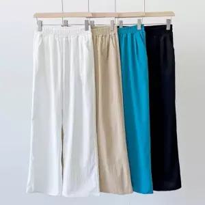 블레오 남자 린넨 일자 와이드 밴딩 팬츠 DM2601081288