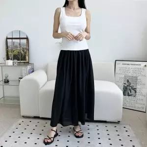 블레오 여자 밴딩 와이드 쉬폰 플레어 빅사이즈 치마바지 DM2601081842