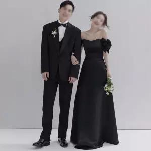셀프웨딩룩 검정드레스 결혼식 야외스냅드레스 오프숄더