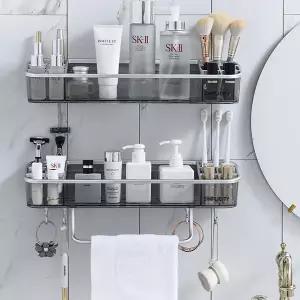 화장실 선반 무타공 일자 정리대 욕실 선반 수납 용품 진열대 다용도 벽걸이 코너 주방
