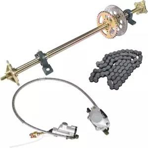 TINVHY 고 카트 44인치 리어 액슬 키트 베개 블록 스프로킷 브레이크 디스크 휠 허브 교체용 ATV 쿼드 및