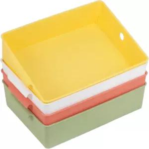 ZEXALOR 교실용 대형 정리함 A4 용지 트레이 4개 세트 정리 바구니 책 도서관 서랍 사무실 가정용 플라스틱