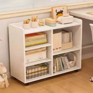 책꽂이트롤리 이동식 원목 카트 북 정리 선반