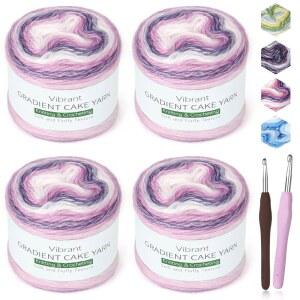 숄, 카텍 코튼 케이크 실(c) 뜨개질 담요, 뜨개질용 소프트 멀티컬러 의류용 코바늘 스카프, 그라데이션