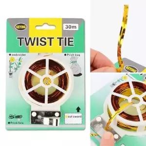포장끈 트위스트 타이 금색 30M 타이끈 빵끈 빵포장끈 원예
