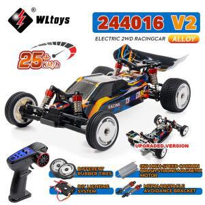 WLtoys 244016 V2 2.4G 고속 레이싱카 2WD 25KMH 1:24 자이로 풀 스케일 원격 조종차 경쟁용 차량 장난감