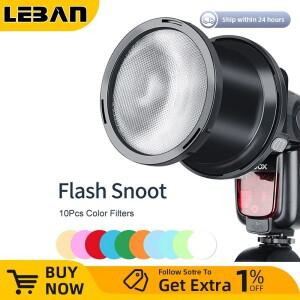 Falconeyes SGA-BOS Speedlite Canon Nikon  Godox 용 10pcs 컬러 필터가있는 Snoot 포커스