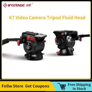 IFOOTAGE 비디오 카메라 삼각대 유체 헤드 캐논  DSLR용 슬라이딩 퀵릴리즈 플레이트 1/4 3/8 나사 K7