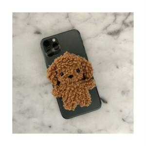 뽀글 푸들 강아지 인형 핸드폰 톡홀더