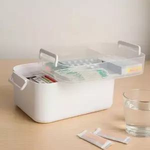 [써니 생활] 칸막이 구급상자 가족 상비 약통 L