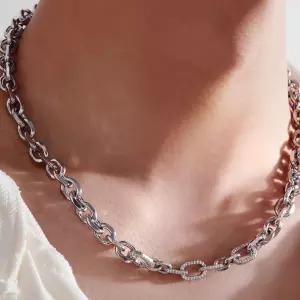 남자 순은 목걸이 기하학 디자인 체인