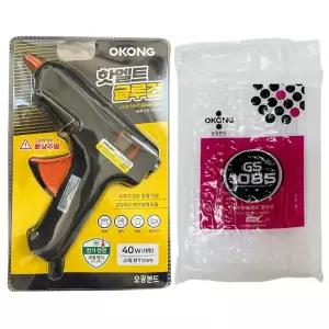 오공 핫멜트 글루건 대형 11mm 1개 + 핫멜트스틱 글루건심 600g 1개