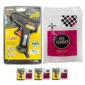오공 핫멜트 글루건 미니 7mm 4개 + 핫멜트스틱 글루건심 700g 글루건심 4개