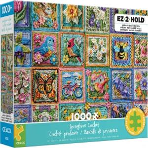 Ceaco - EZ2Hold 제시카 화이트 스프링타임 크로셰 1000피스 퍼즐 도전적이고 게임 나이트에 완벽한 사이즈