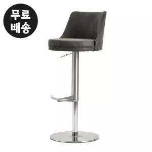 [벤티스가구]쥬로 가죽 바체어 키높이 높낮이 높은 의자 팔걸이없는 아일랜드 홈바 식탁(그레이)