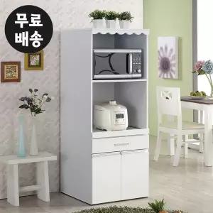 [벤티스가구]라파 주방 광파 렌지대 수납장 부엌 다이 전자 레인지장 선반 밥솥장(600/화이트)