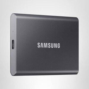 삼성 T7 휴대용 SSD 2TB - 최대 1050MB /S USB 3.2 외장 솔리드 스테이트 드라이브(SSD), 그레이 (MU-PC2T0T /AM)