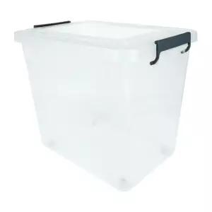 투명 리빙박스 특대형 65L 1P 손잡이블랙 444x462x392mm 스페이스에디터