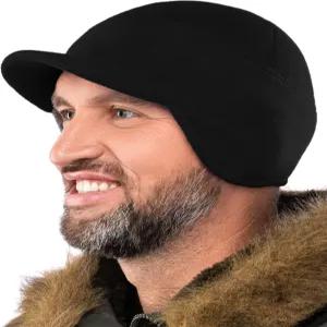 바이저와 함께하는 2SBR 2SABER 플리스 겨울 비니 - 남성 여성 이어플랩 브림 스컬 워치 캡 모자