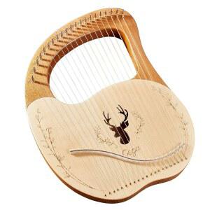HUIOP Lyre Cega 21 메탈 스트링 음악 탑보드 Box 렌치 백보드 스티커 노트 Lyre Harp 튜닝 마호가니 Prusce 악기