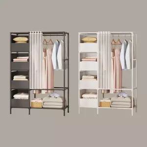 무타공 드레스룸 행거 수납 철체 스탠드 옷장 더블