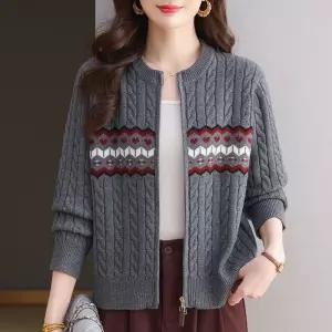 루타꽁몰 여성 야구 잠바 가을 니트 점퍼 봄 빅사이즈 집업 코트 HO3