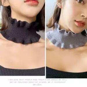 페이크 목폴라 쁘띠 넥워머 골프 니트 공갈 넥스카프 니트넥워머 여자반목티 공갈목폴라