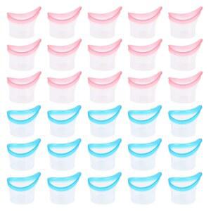 실리콘 아이워시 컵 30개, 빠른 헹굼 및 세척을 위한 휴대용 목욕 키트 세탁기 청소 도구, 재사용 가능한 케어 벌크 세트