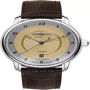 Zeppelin 제플린 프리드리히샤펜 8556-5 남성용 자동 시계 브라운 가죽 스트랩