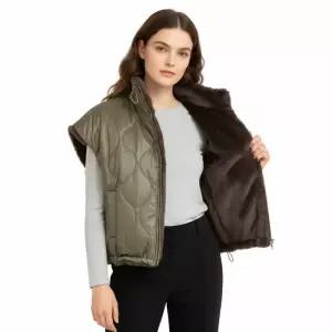 코코블랙 브리치 양면 밍크퍼 조끼