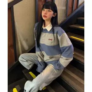 지프 JEEP 레트로 마운틴 1941 스트라이프 카라 맨투맨 (JR5TSU825SB) JR5TSU825SB 126275