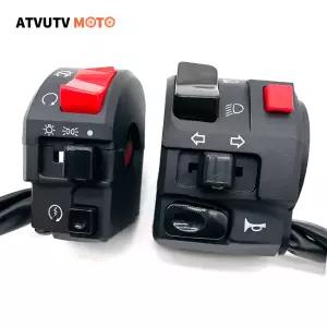 22mm 오토바이 스위치 오토바이 경적 버튼 회전 신호 전기 안개 램프 라이트 시작 핸들 바 컨트롤러 스위치