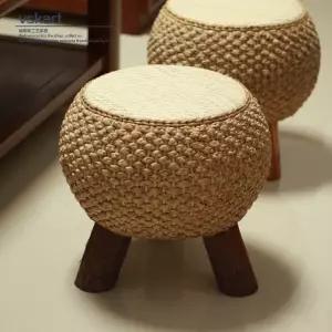 감성 라탄 미니 의자 원형 대기실 스툴 카페 밀짚
