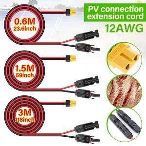 12AWG 태양 광 커넥터 어댑터 XT60 연장 케이블 충전 발전소 용 암 PVC 쉘 남성