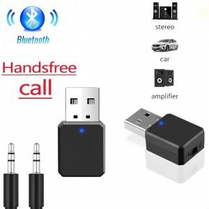 Bluetooth 5.0 오디오 수신기 스테레오 음악 USB 무선 어댑터 차량용 키트 용 3.5mm AUX 잭 유선 스피커 호