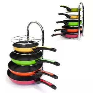 5단 후라이팬 크롬 선반 프라이팬 정리대 수납 거치대