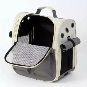 [콩심팥심]이동 그레이 반려동물 가방 외출 메시 옥스퍼드 백팩