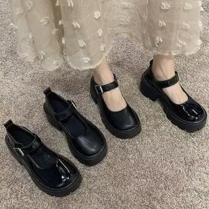 여성 통굽 플랫 슈즈 버클 데일리 발 편한 메리제인 여성로퍼 여성구두 여성통굽 통굽로퍼