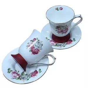 찻잔 커피잔 2세트 세니뜨레아 깊은형 물컵 장미