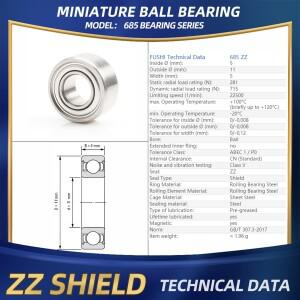 FUSHI 685 ZZ 베어링 5x11x5mm 10Pcs RS 핸드피스 비디오 카드용 모터용 고속