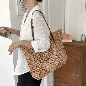 여성 넉넉한 수납력 라탄 쇼퍼백 데일리 여름용 라탄쇼퍼백 빅사이즈가방 수납가방