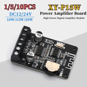 1510PCS XY-P15W 고전력 디지털 증폭기 모듈 10W15W20W 스테레오 블루투스 5.0 보드 DC 12V24V