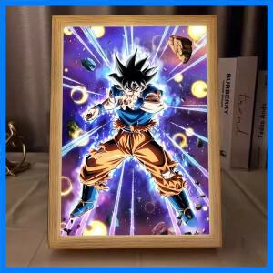 애니메이션 캐릭터 드래곤 펄 램프 그림 액자 손오공 베지터 LED 무드등 침실 장식 선물 달 램프