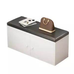 현관 수납벤치 신발수납 의자형 PU쿠션 수납장 방수